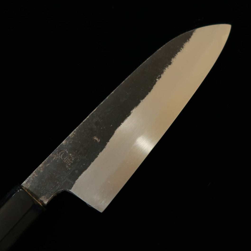 SAKAIKIKUMORI – Kikutsuki Noir, Santoku Shirogami n°2, manche octogonal en magnolia (180 mm)