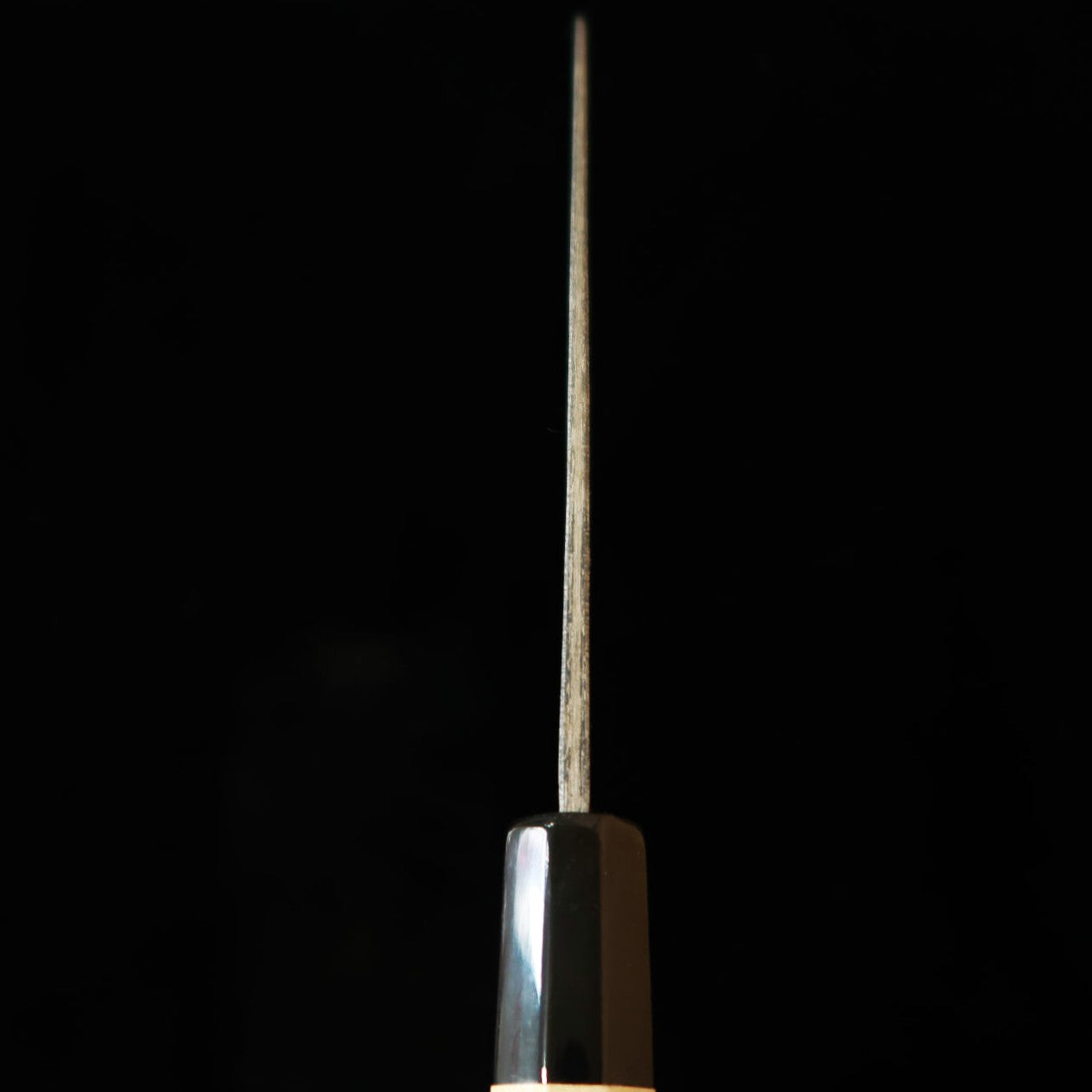 堺菊守SAKAIKIKUMORI 黒 三徳 白紙二号 朴八角柄（180mm）