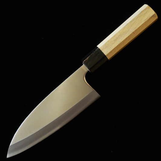 三浦MIURA　出刃　左利き用　銀三　水牛朴八角柄　（150ｍｍ）