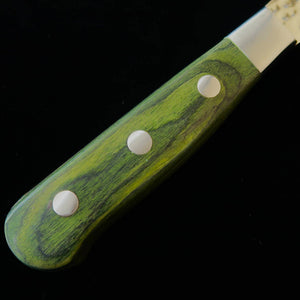 ISHIDUCHI Santoku VG10 hammered finish 67-layer Damascus green handle (180mm)