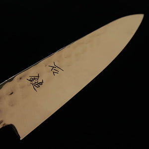 石鎚ISHIDUCHI ペティ VG10 鎚目 67層ダマスカス 緑ハンドル （135ｍｍ）