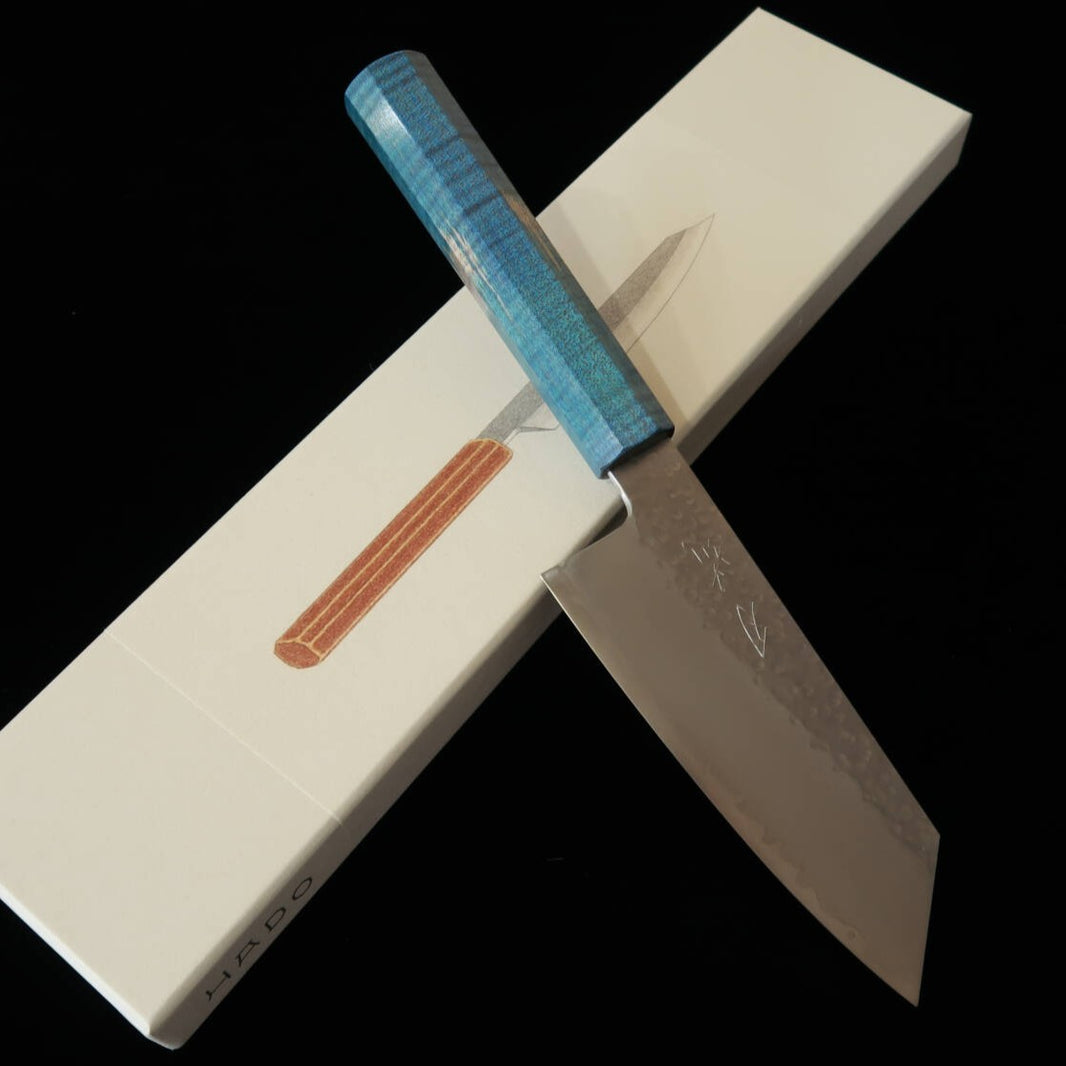 HADO Hadou Shiosai SG2 martilleado, mango de madera estabilizada, pequeño bunka (135 mm)