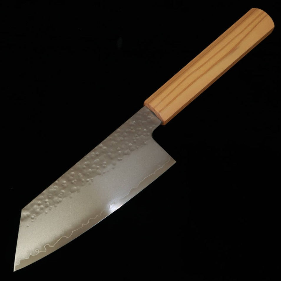 HADO Shiosai VG10, acabado martillado, mango de olivo, pequeño bunka (135 mm)