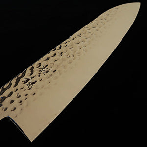 ISHIDUCHI Ishizuchi, gyuto, VG10, martilleado, damasco de 67 capas, mango verde (210 mm)