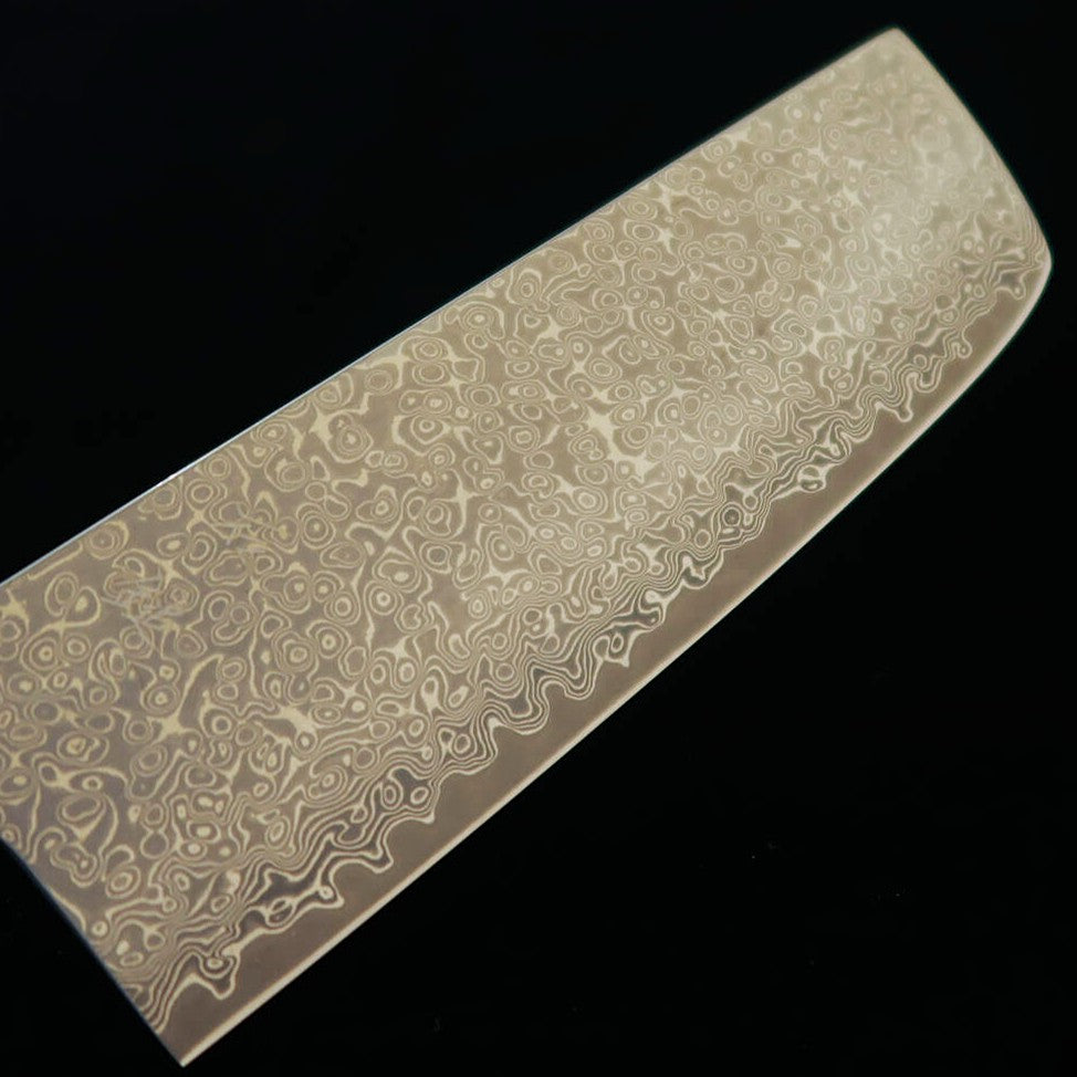 石鎚ISHIDUCHI　菜切　VG10　67層ダマスカス　黒檀八角紫檀口　（165ｍｍ）