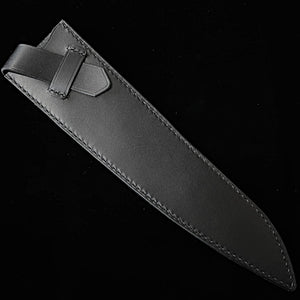 YOKU Leatherworks Leather Knife Sheath for Gyuto Knives, Black/Navy/Camel (240mm)