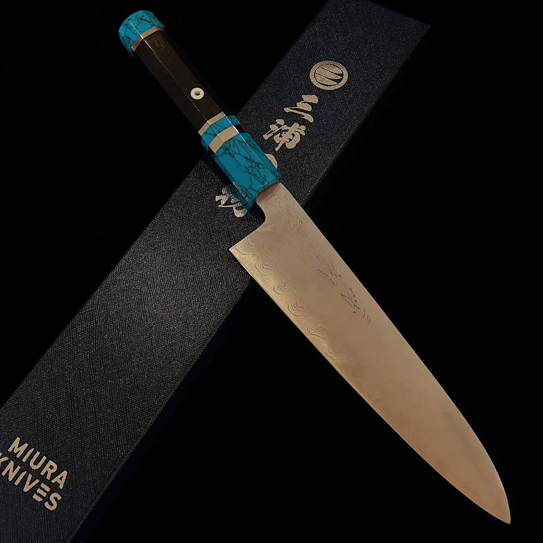 Miura Obidama Gyuto VG10 Damas, manche customisé (210 mm)