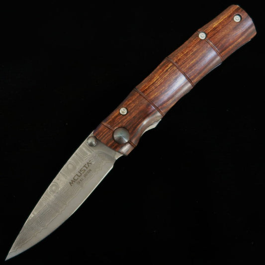 Navaja plegable MCUSTA Shinra Serie Emotion Bambú Damasco VG-10 Madera de hierro MC-0074DI - (71mm)