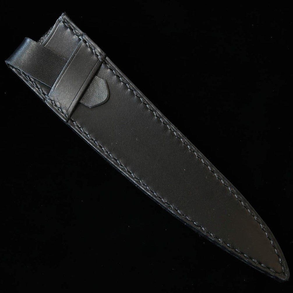 YOKU Leatherworks Leather Knife Sheath for Petty Knives, Black/Navy/Camel (150mm)