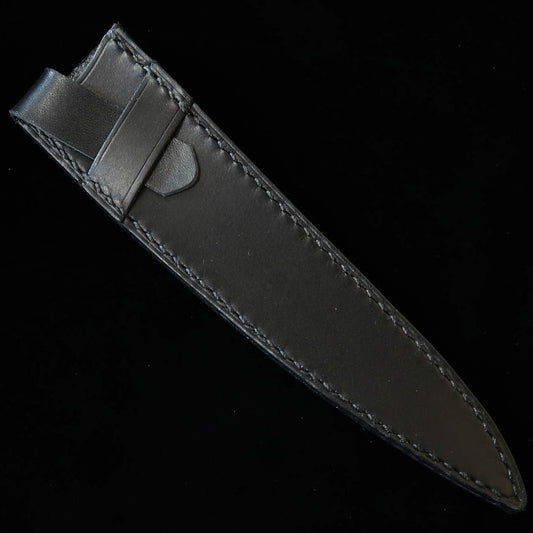 YOKU Leatherworks Leather Knife Sheath for Petty Knives, Black/Navy/Camel (150mm)