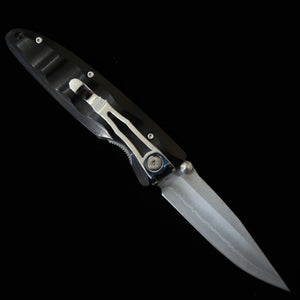 MCUSTA Mcusta Classic Wave Damasco Pakkawood preto Canivete dobrável MC-0017D (85 mm)