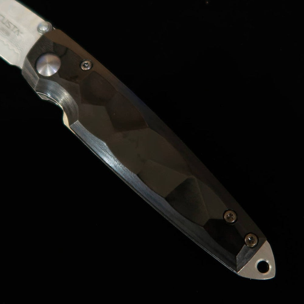 MCUSTA Shinra serie Emotion, martillado, damasco, mango de pakka negro, VG-10 MC-0079DP (71 mm)