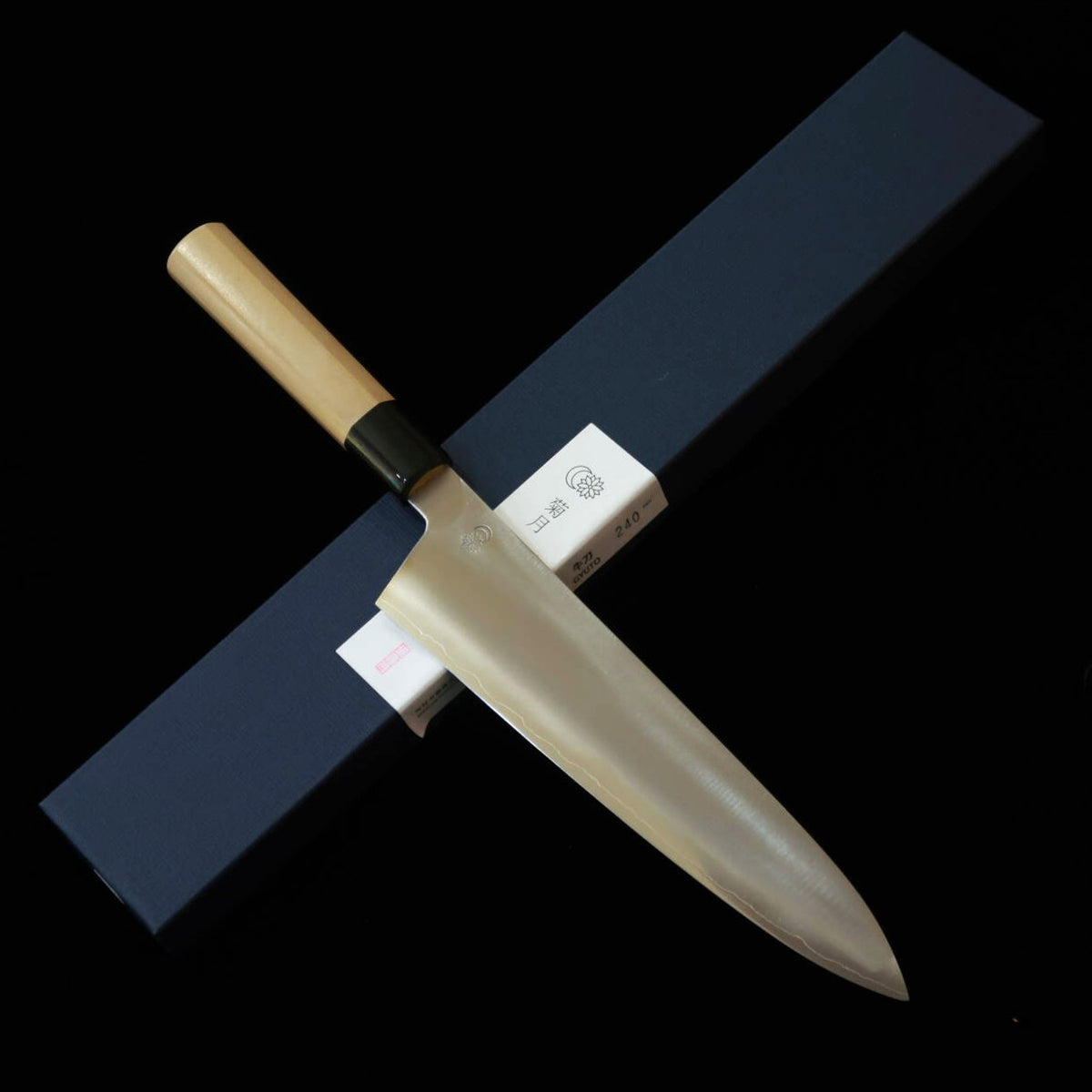 SAKAI KIKUMORI Kikuzuki Gin Gyuto, Ginsan, Polished Finish with Octagonal Magnolia Handle (240mm)