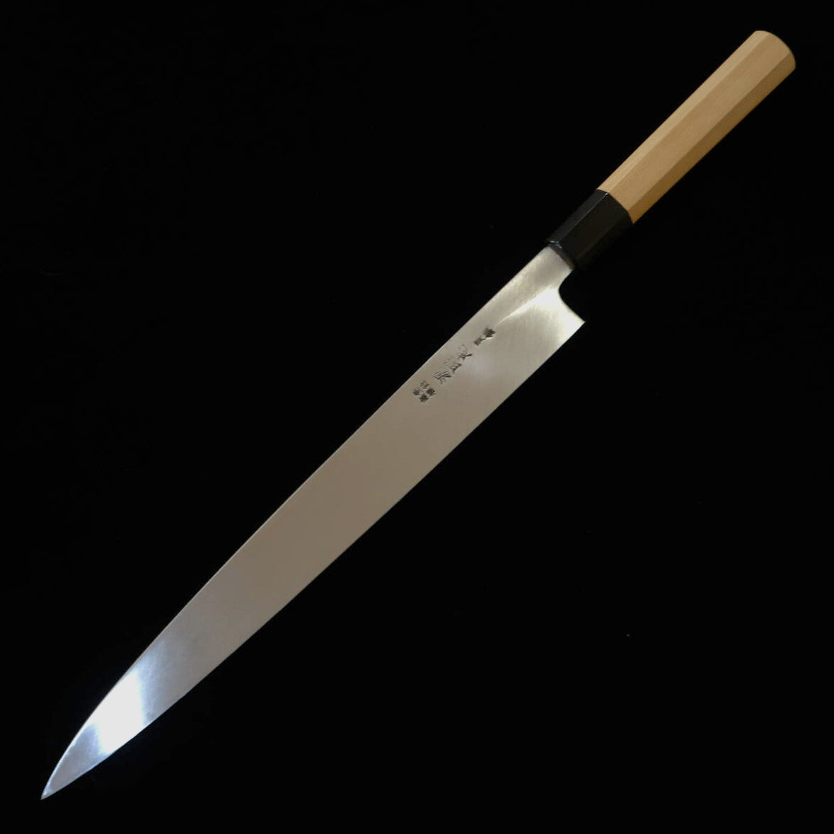 Mizuno Tanrenjo yanagiba Aogami #2 kasumi cabo octogonal de magnólia (270/300 mm)