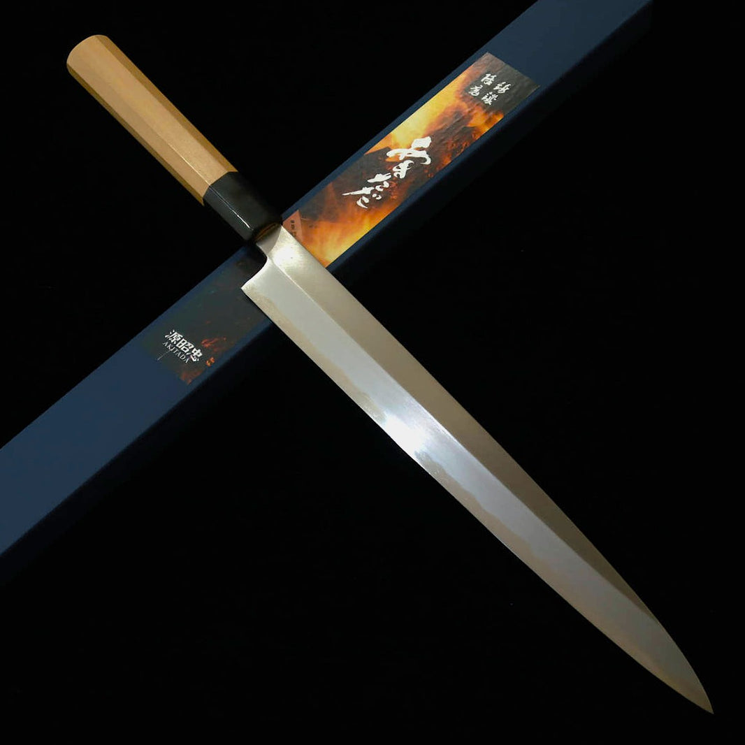 Mizuno Tanrenjo yanagiba Aogami #2 kasumi cabo octogonal de magnólia (270/300 mm)
