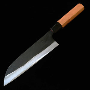 MIURA Onihiro Santoku, Aogami no. 1, Kurouchi Finish with Sakura Handle (165mm)