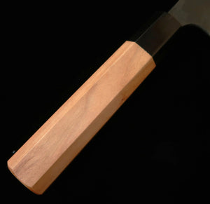 MIURA Onihiro Santoku, Aogami no. 1, Kurouchi Finish with Sakura Handle (165mm)
