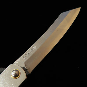 Fábrica Nagao Kanekoma HIGONOKAMI 【aço maciço】 faca Higo aço azul, cabo com acabamento niquelado (65/73/90 mm)