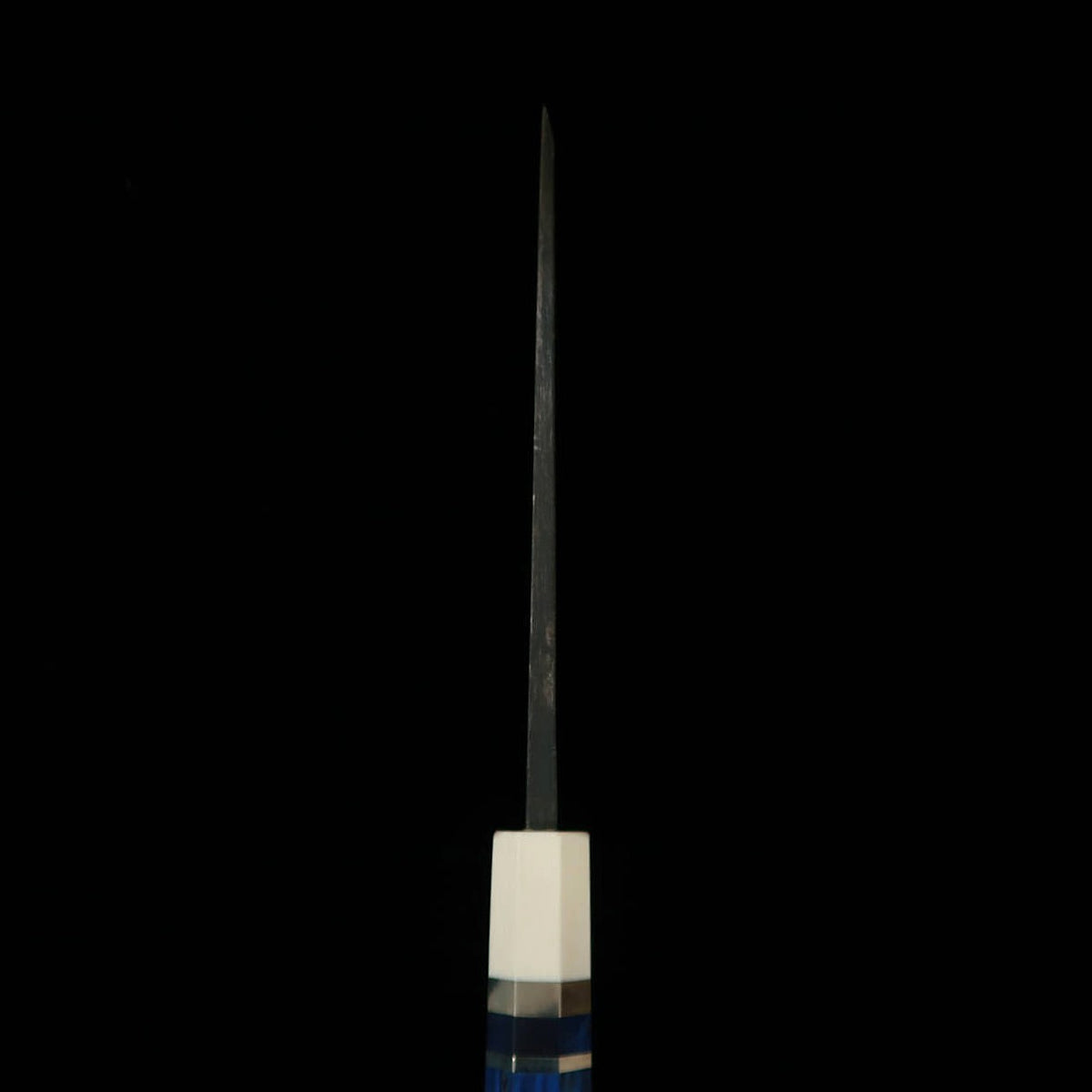 MIURA Itadaki Deba Tanaka Yoshikazu Aço Branco Nº2 Acabamento Negro Cabo de Madeira Estabilizada com Anel de Prata (180mm)