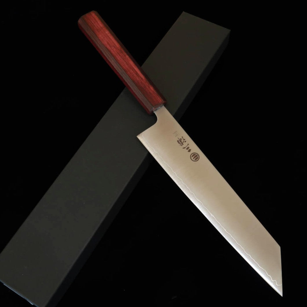 三浦MIURA 切付牛刀 440C 磨き 紫樫八角柄（210mm）