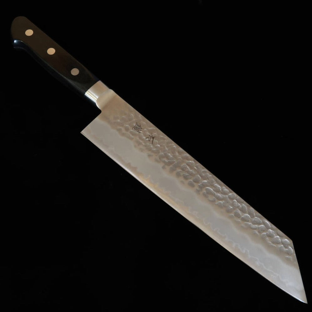 Ishizuchi ISHIDUCHI Kiritsuke Gyuto Aogami Super Tsuchime Cabo de Laminado Preto (210 mm)