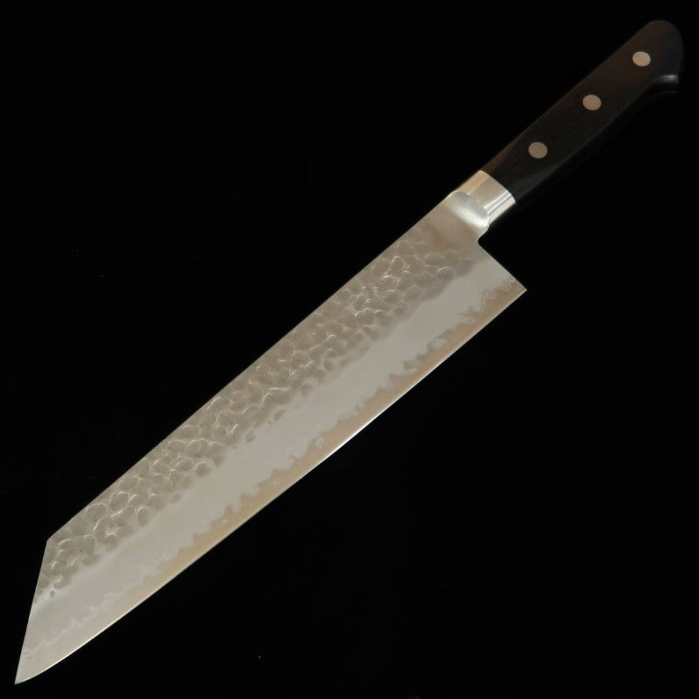 石鎚ISHIDUCHI 切付牛刀 青紙スーパー 鎚目 黒合板柄（210mm）