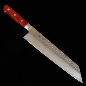 Ishiduchi ISHIDUCHI gyuto kiritsuke, Aogami Super, acabamento martelado, cabo de laminado vermelho (210 mm)