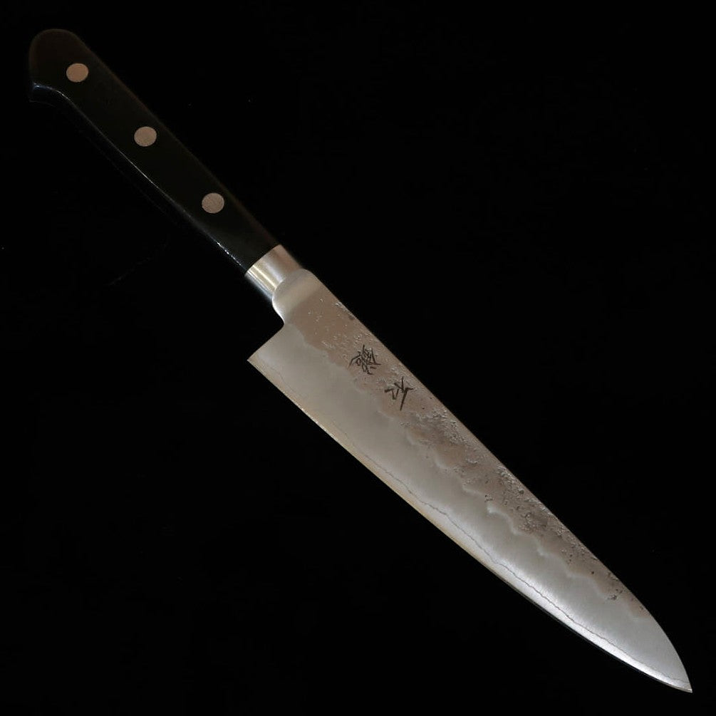 ISHIDUCHI Petty Gin-san Acabamento Nashiji Cabo de laminado preto (135 mm)