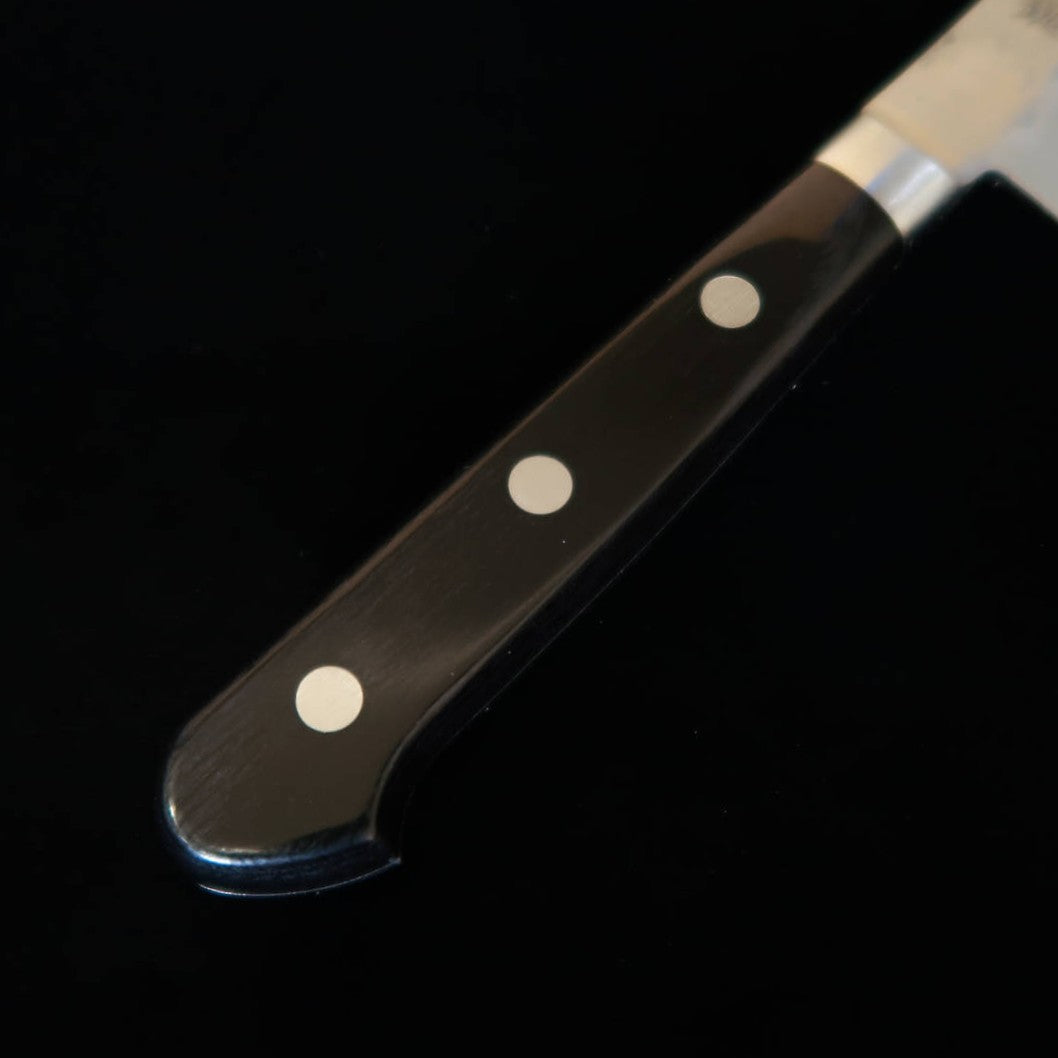 ISHIDUCHI Ishiduchi petit couteau, acier Gingami n°3, finition satinée « nashiji », manche en contreplaqué noir (135 mm)