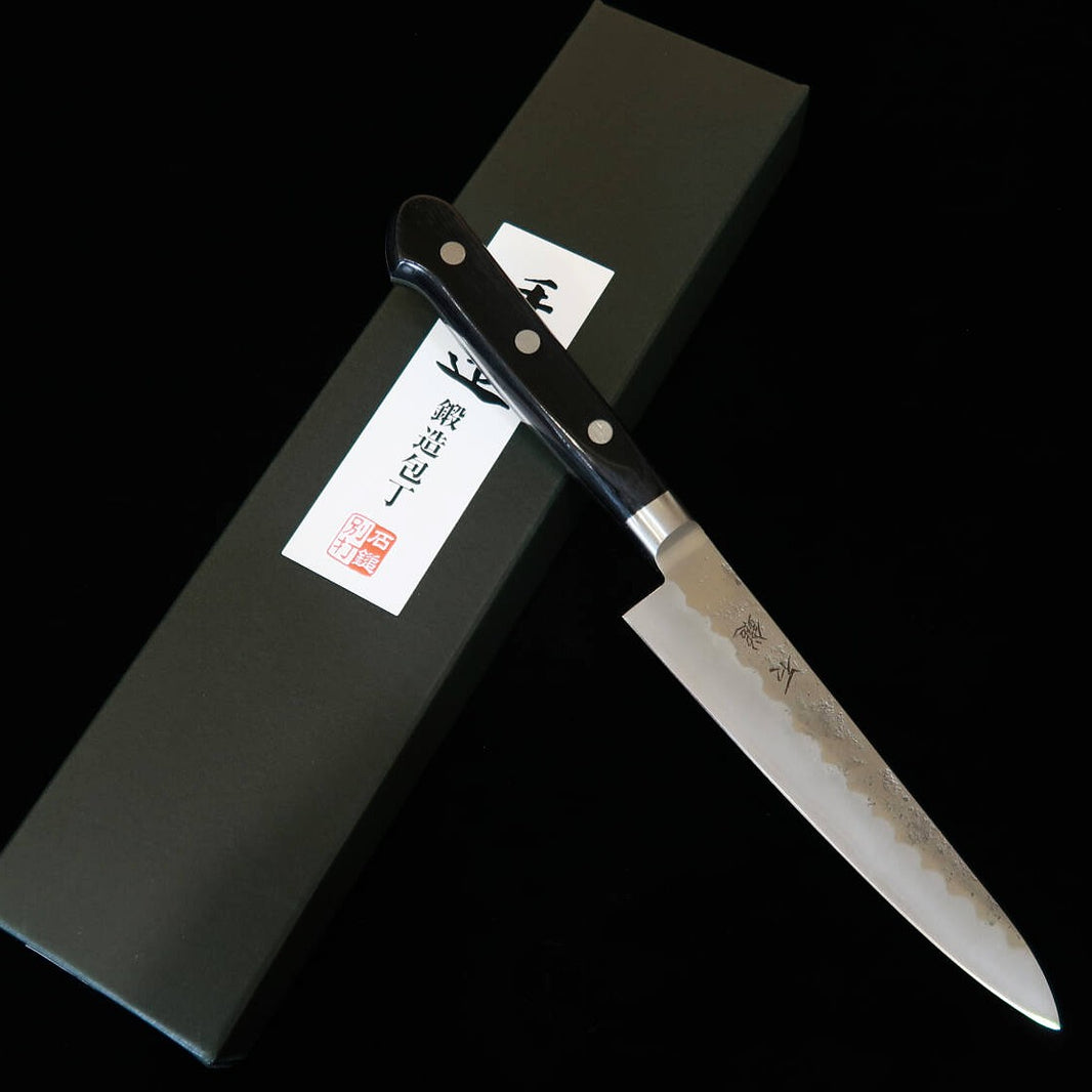 ISHIDUCHI Petty Gin-san Acabamento Nashiji Cabo de laminado preto (135 mm)