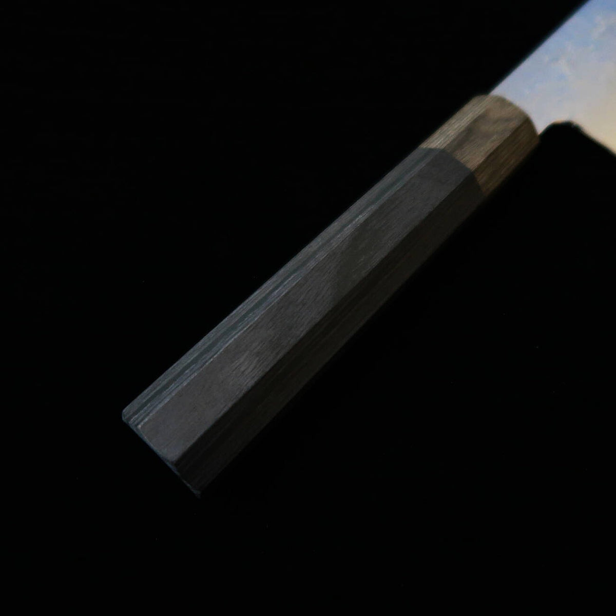 HADO Shiosai – SG2, martelé, virole grise, manche en contreplaqué noir, petit bunka (135 mm)