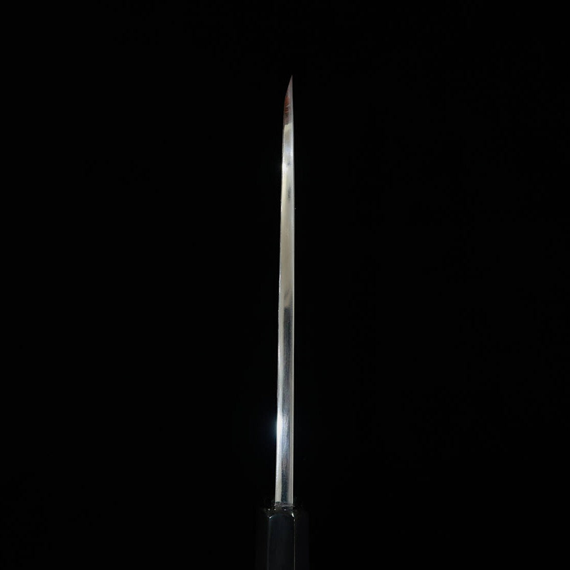 三浦MIURA 出刃 左利き用 銀紙三号 木砥仕上げ 黒檀銀巻柄（150mm）