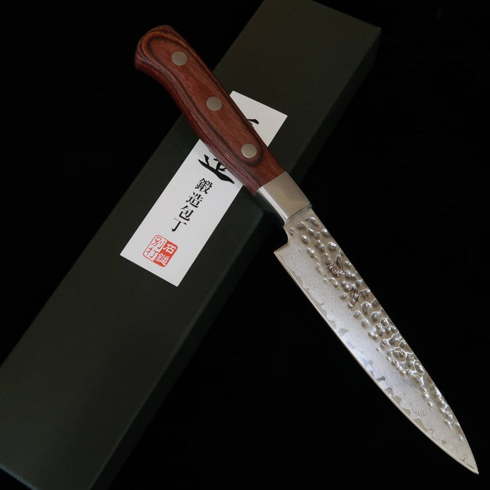 Ishiduchi ISHIDUCHI Petty VG10, polida, Damasco, cabo de mogno (135mm)