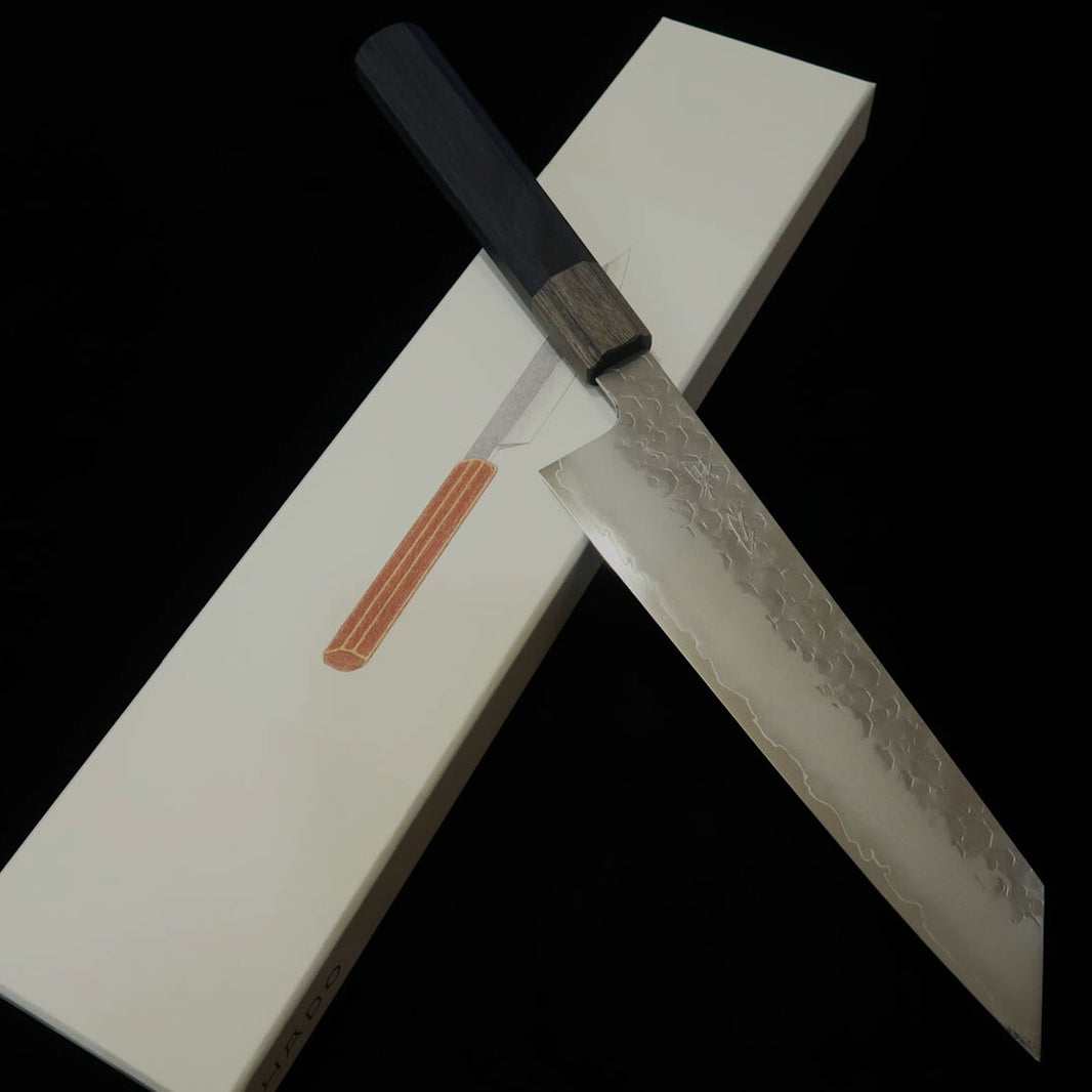 刃道 HADO 潮騒 切付牛刀 SG2 鎚目 グレー口輪黒合板 (210mm)