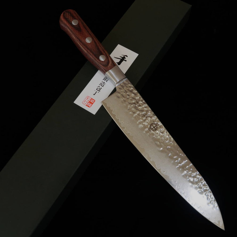 ISHIDUCHI Gyuto VG10 polido Damasco cabo de mogno (210 mm)