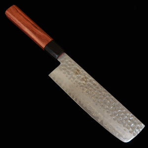 ISHIDUCHI Nakiri VG10 67-layer Damascus Rose Octagonal Ebony Handle (165mm)