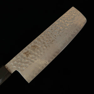 ISHIDUCHI – Nakiri VG10, damas 67 couches, virole ébène noire, manche octogonal rose (165 mm)