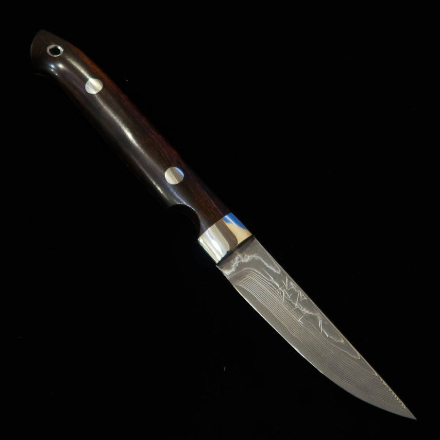 YUTA KATAYAMA "Kawasemi" Straight VG10 Damasco de Níquel Ironwood (73mm)