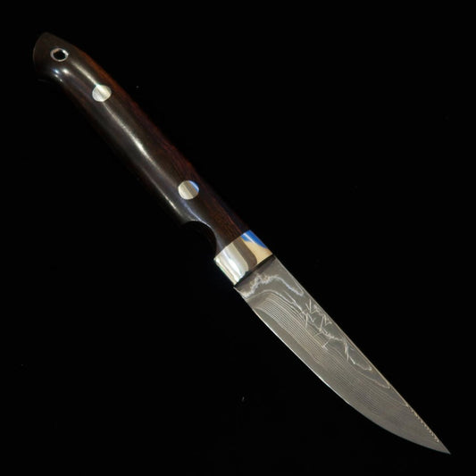 YUTA KATAYAMA "Kawasemi" Straight VG10 Damasco de Níquel Ironwood (73mm)