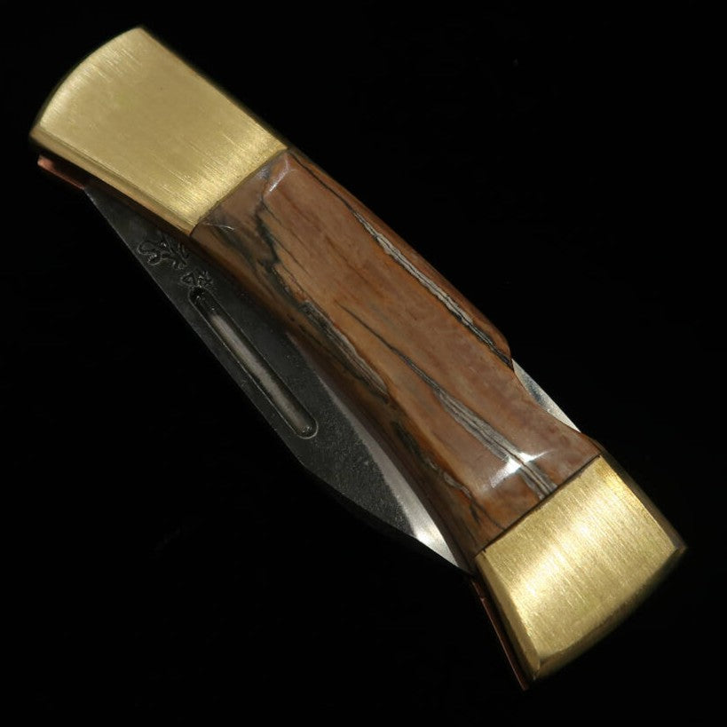 Takeda Hamono TAKEDA Forja manual de Bitchū por Inagaki - Canivete back lock Mammoth aço Hitachi Aogami Super (68mm)