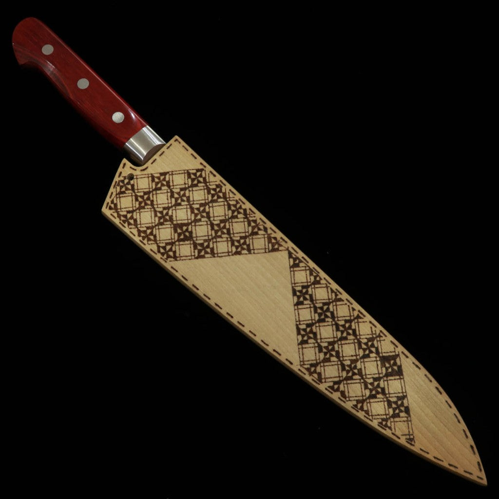 SUISIN Gyuto, Wine Handle, Paulownia Wood Sheath (210mm)