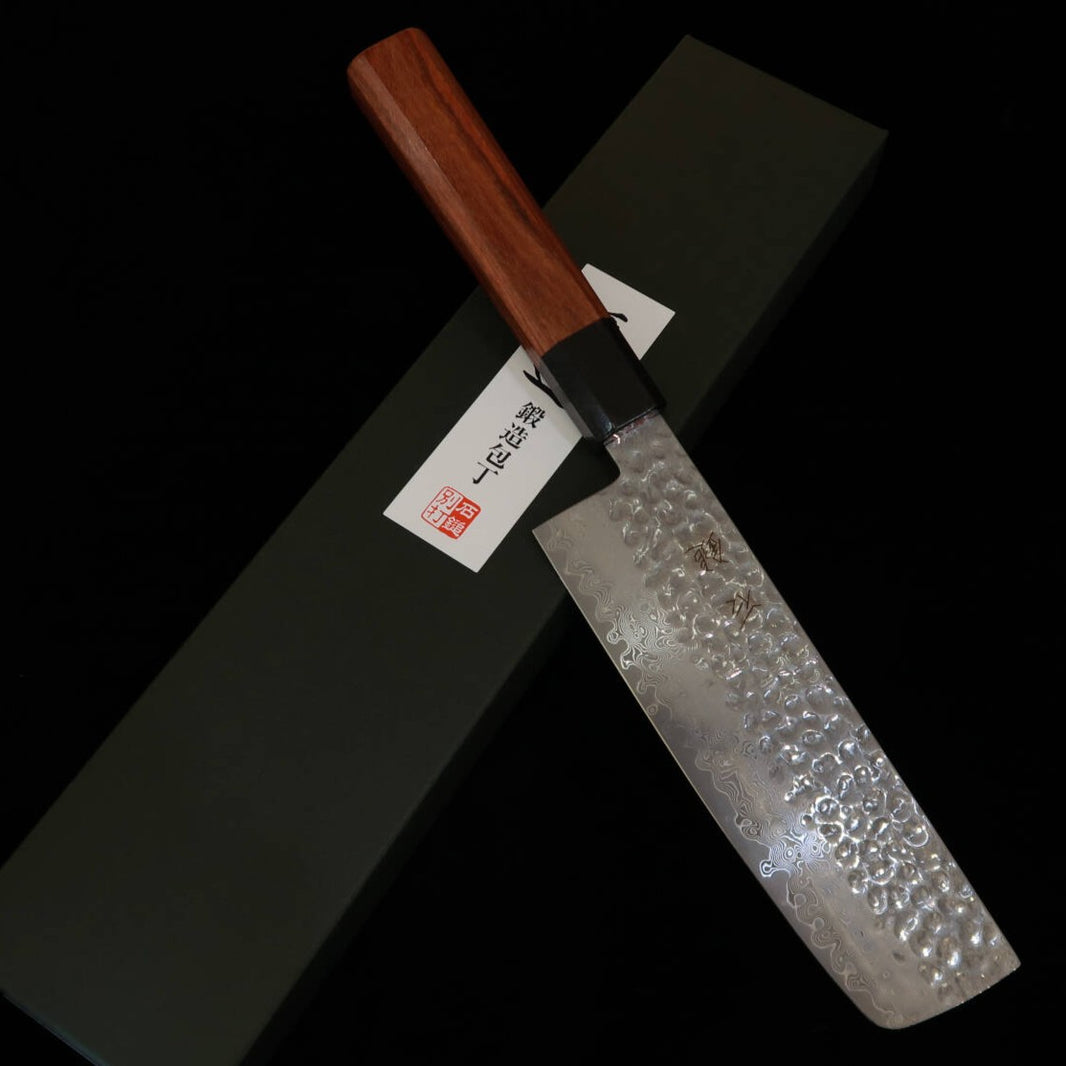 Ishiduchi ISHIDUCHI nakiri VG10 Damasco 67 camadas, cabo octogonal em rosewood com ferrule em ébano preto (165 mm)