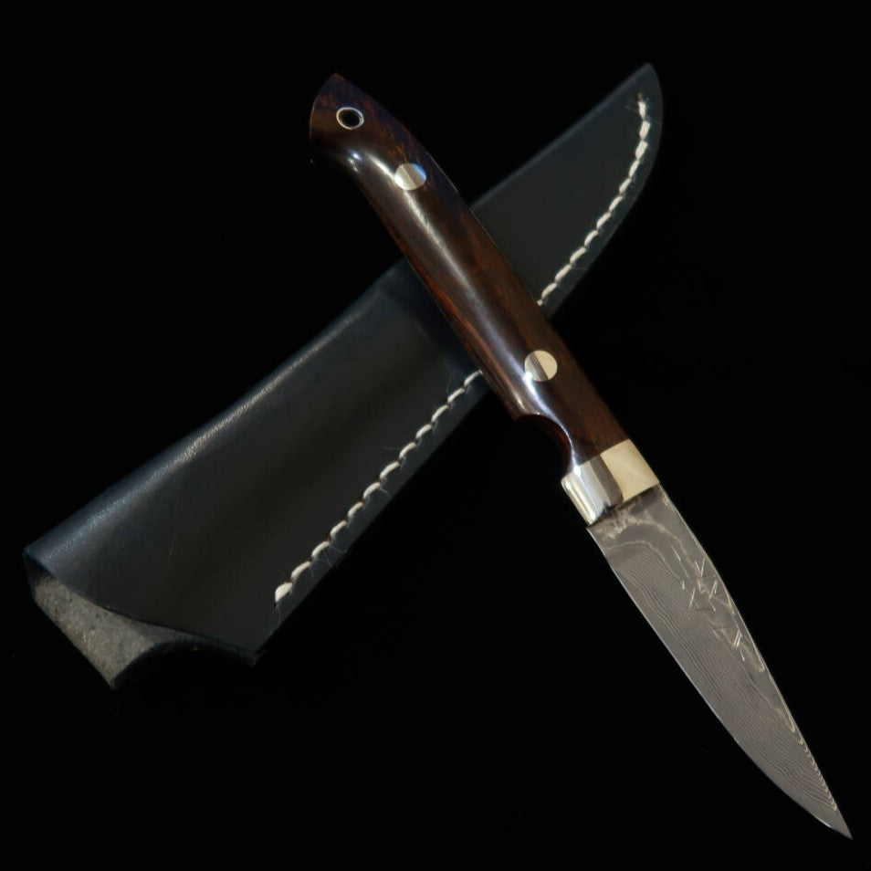 Yuta Katayama "Kawasemi" Caping VG10 Damasco de Níquel Ironwood (73mm)