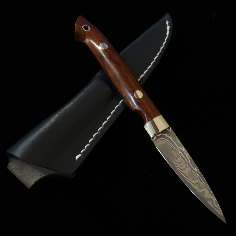 Yuta Katayama "Kawasemi" Spear VG10 Damasco de Níquel Ironwood (73mm)