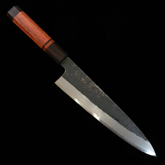 Miura Itadaki Gyuto, Shirogami No. 2, Black Finish, Bubinga Handle (210mm)