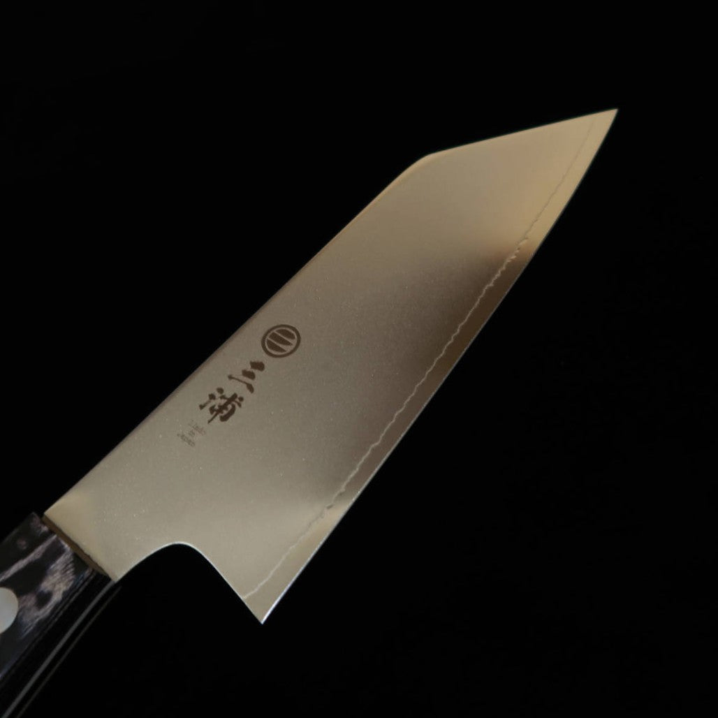 三浦MIURA 切付三徳 SLD 黒合板柄 カラーライン（135mm）