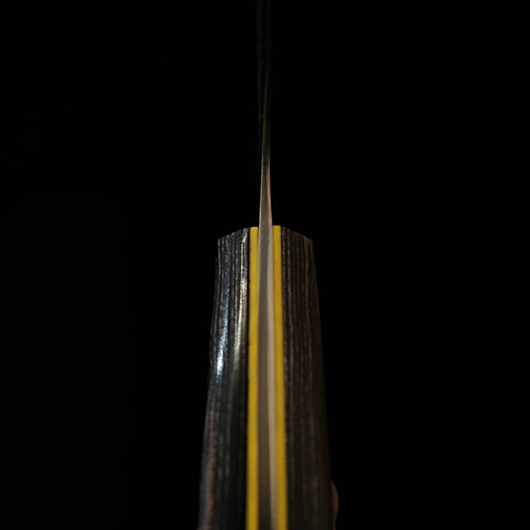 三浦MIURA 切付三徳 SLD 黒合板柄 カラーライン（135mm）