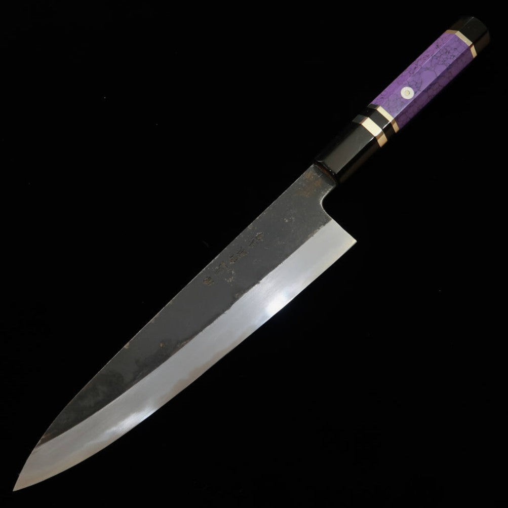 MIURA Tadaki Gyuto, White Steel No. 2, Kurouchi, Custom Handle (240mm)