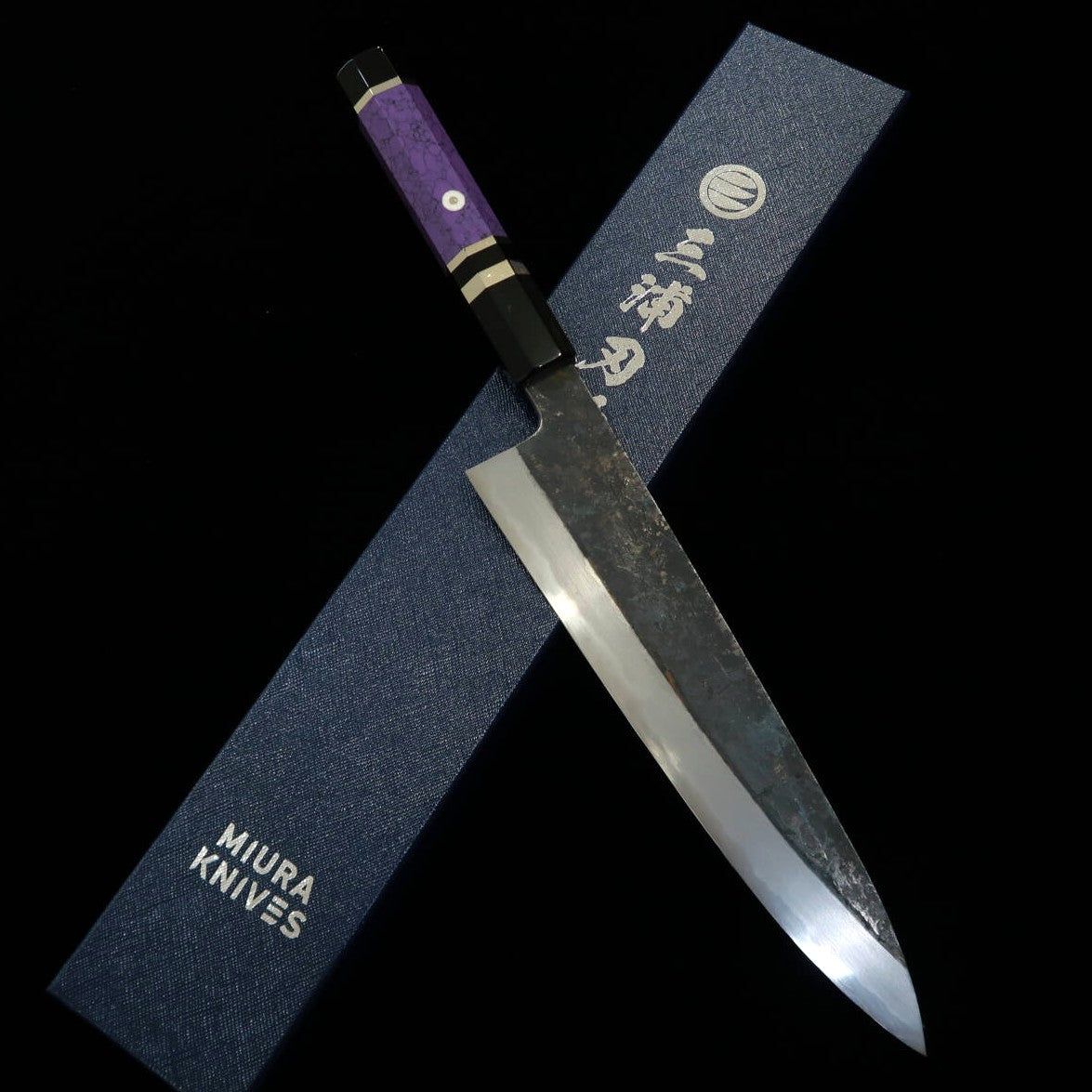MIURA Tadaki Gyuto, White Steel No. 2, Kurouchi, Custom Handle (240mm)