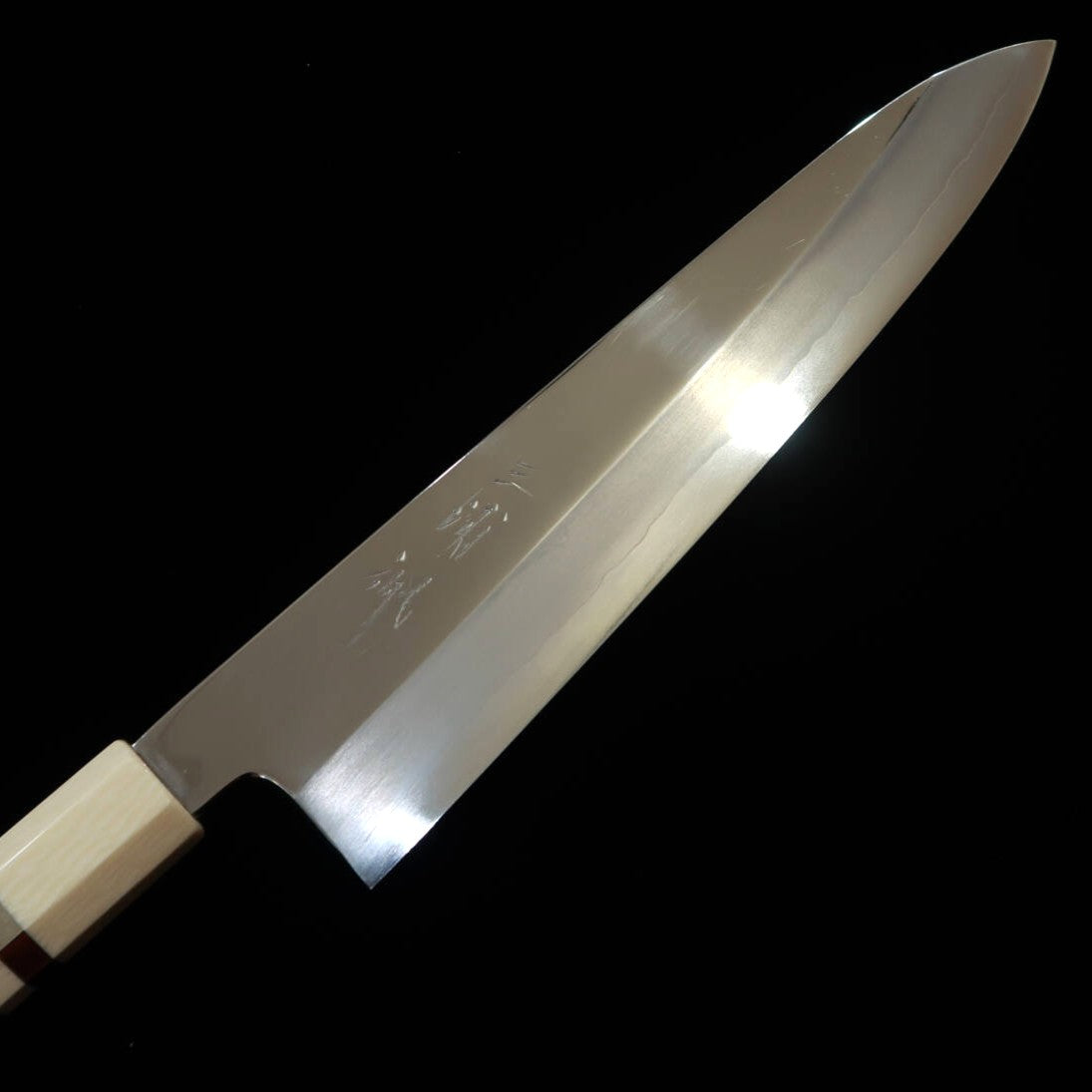 Miura Obidama Single-Edged Gyuto, Ginsan, Mirror Finish, Turquoise Custom Handle (240mm)